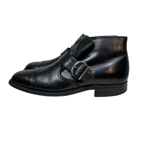Foot So Port Mens Supreme Boots Black Leather Monk Buckle Strap‎ Size 8.5 main image 7